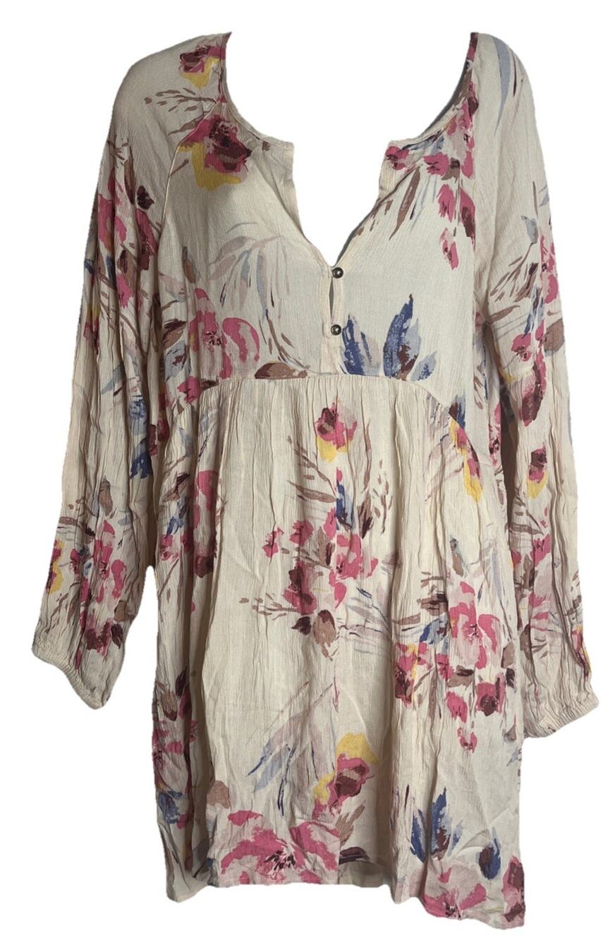 Billabong Women's M Floral Rayon Babydoll Beach Surf Boho Dress